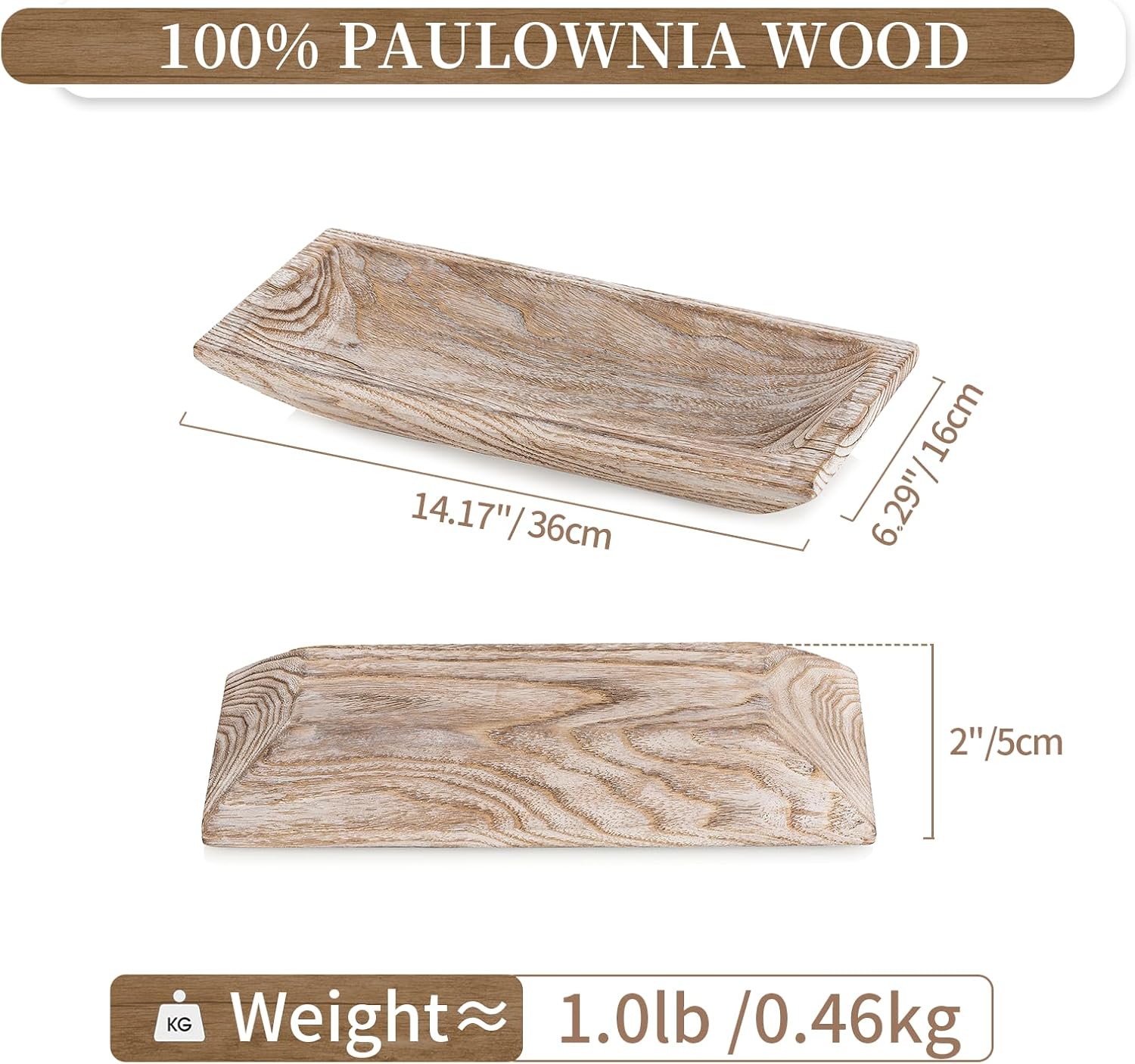 Hanobe Decorative Wood Dough Bowl Rustic Unfinished Natural Table Centerpiece Candle Holder