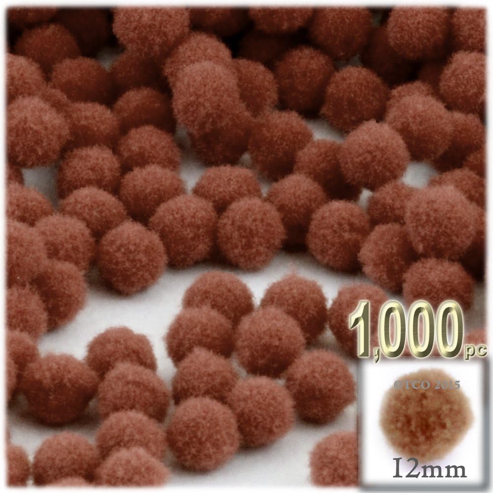The Crafts Outlet 1000 Piece White Pom Poms 12mm