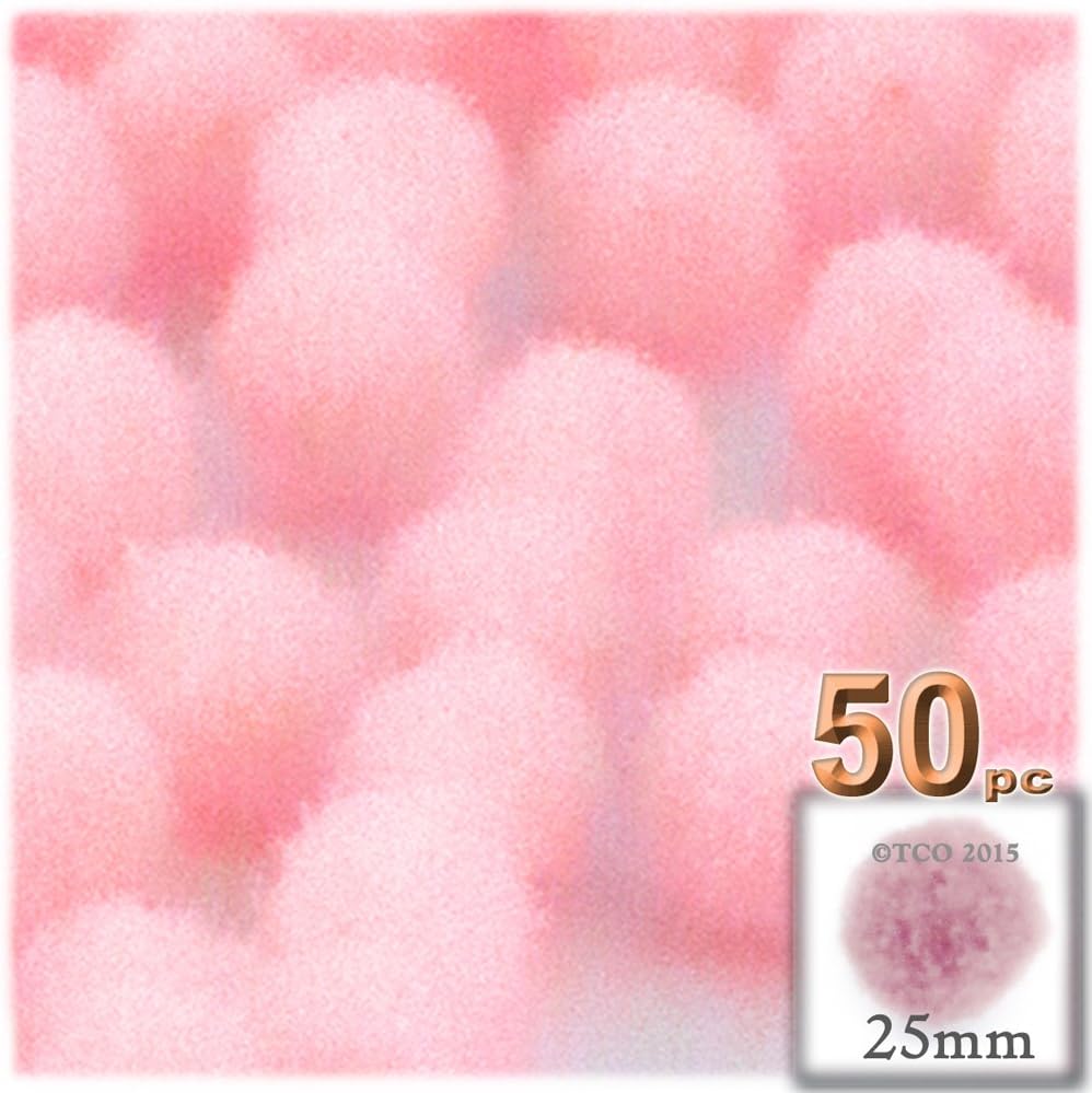 The Crafts Outlet 50-Piece Purple Pom Poms 25mm Round Acrylic Set