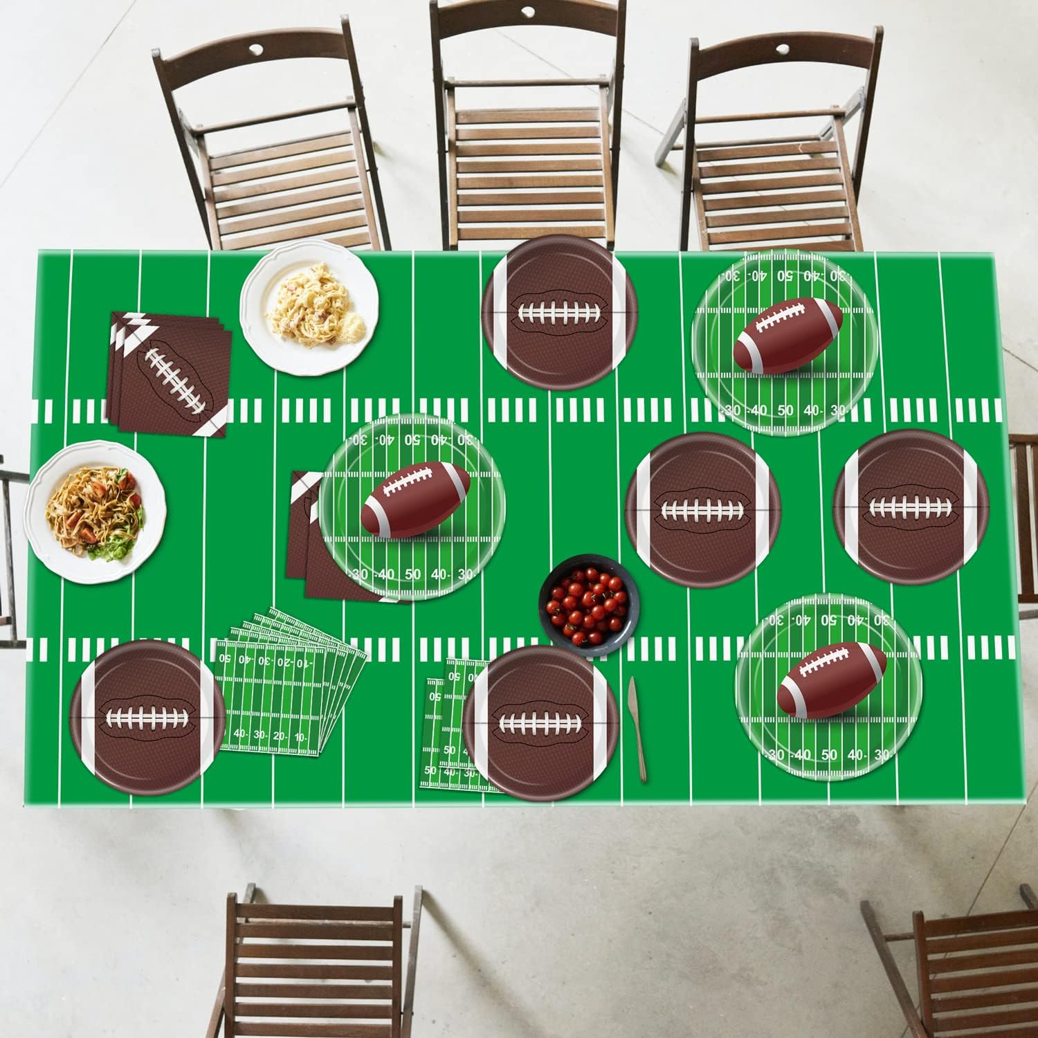 Oigco Football Party Plates Napkins Cups Set for 24 Guests