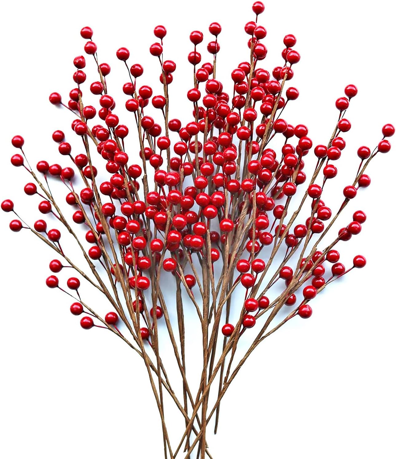 12 Pcs Artificial Red Berries Stems 135 Inch Waterproof Floral Picks