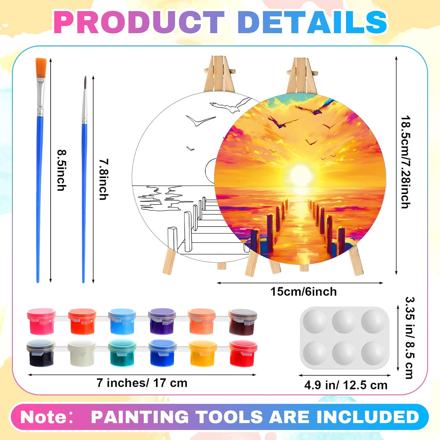 Supervitae 72 Piece Paint and Sip Canvas Kit for Adults
