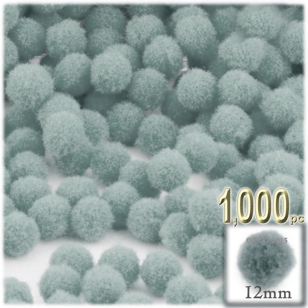The Crafts Outlet 1000 Piece White Pom Poms 12mm
