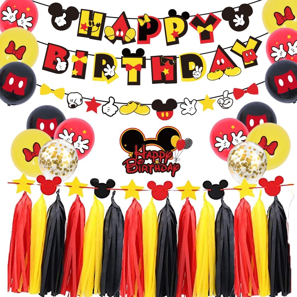 PRATYUS Mickey Birthday Decor Kit for Kids Party Supplies