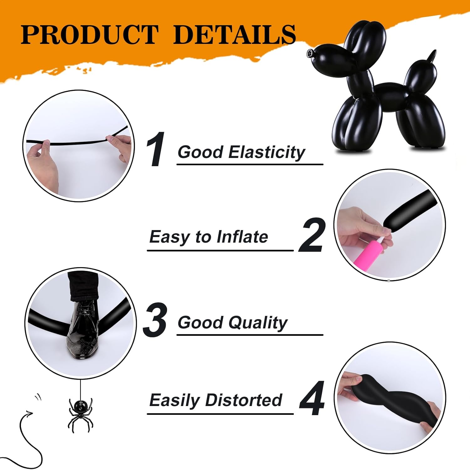 Black 260 Balloons Kit for Party Decorations