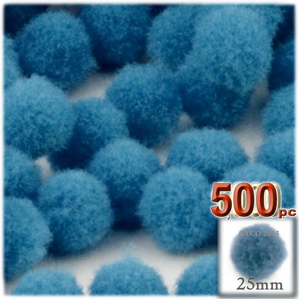 The Crafts Outlet 500-Piece Turquoise Blue Pom Poms