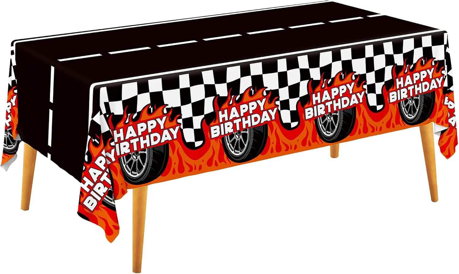 Gatherfun Car Birthday Decorations Kit with 2-Pack Racing Tablecloths