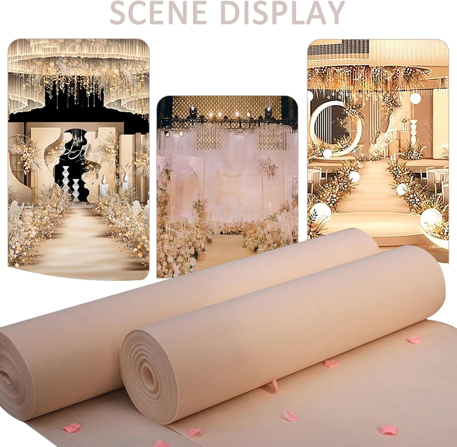 Champagne Wedding Aisle Runner Carpet Rug for Events