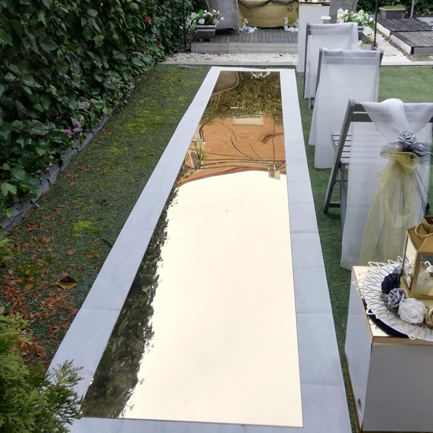 Double Sided Gold Silver Mirror Carpet Aisle Runner for Weddings and Events