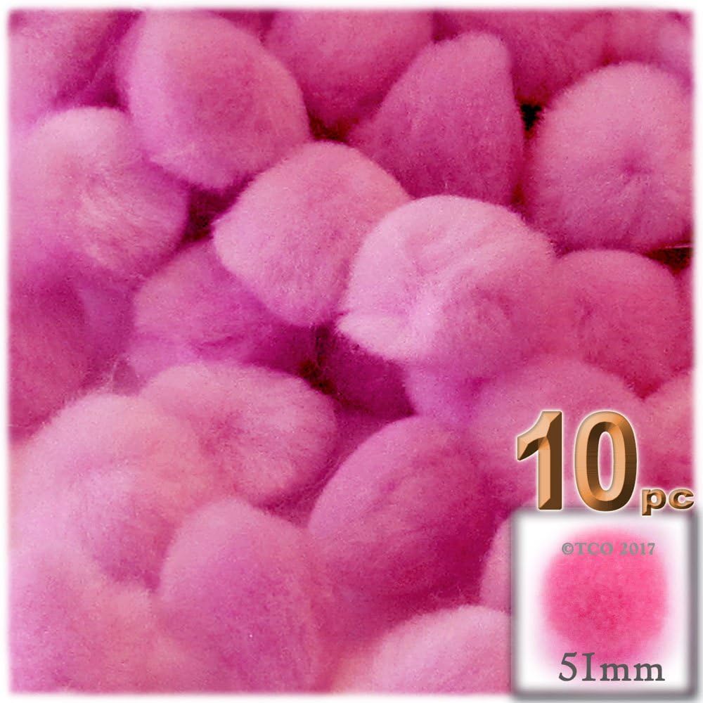 The Crafts Outlet 10-Piece Fuchsia Pom Poms for Decorations