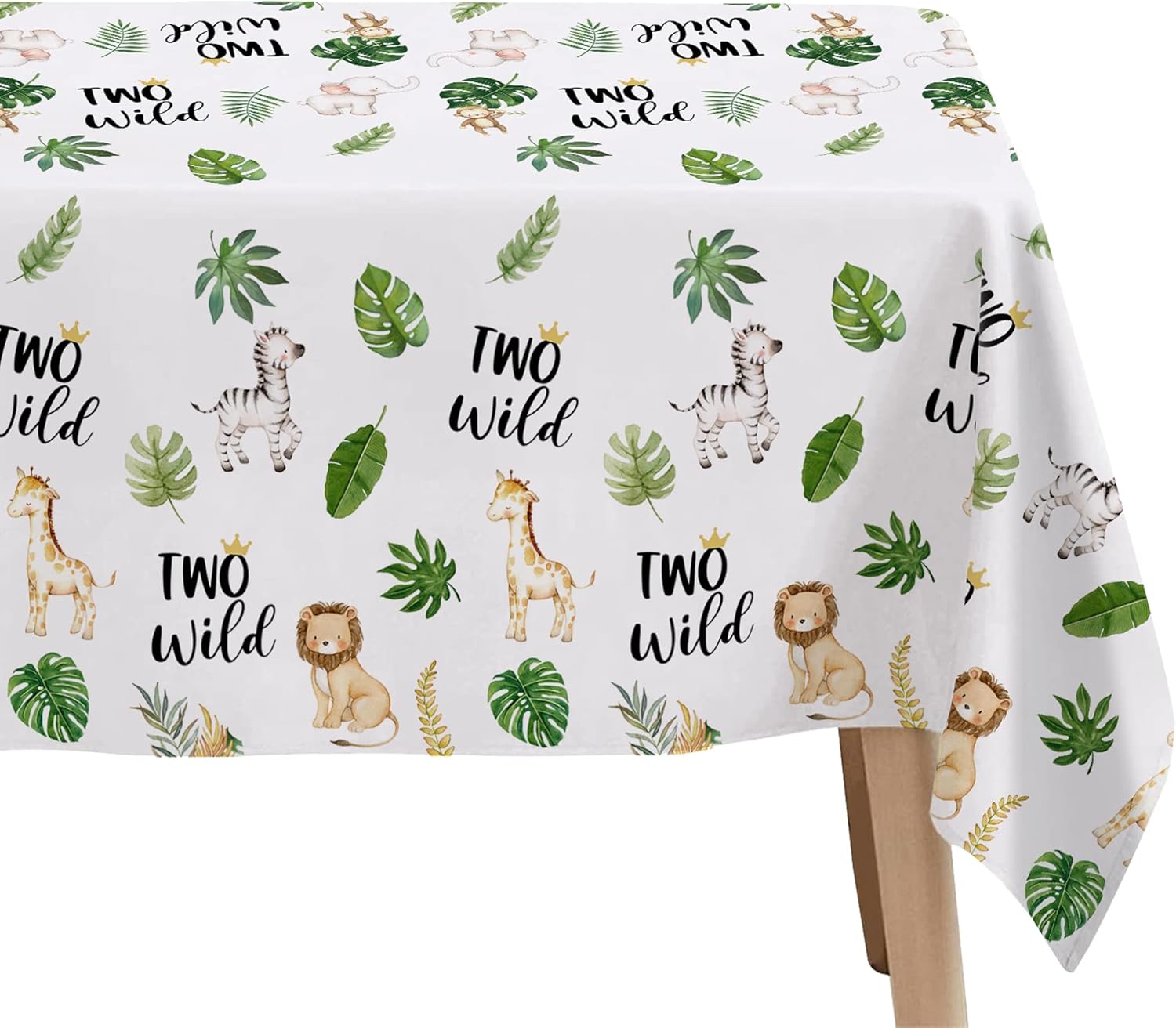 Two Wild Birthday Tablecloth Set 3 Pack 54in x 108in Safari Jungle Theme
