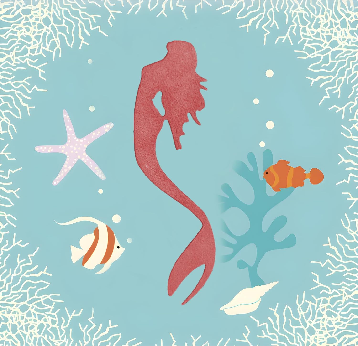Mermaid Themed Metal Cutting Dies for Scrapbooking and Card Making