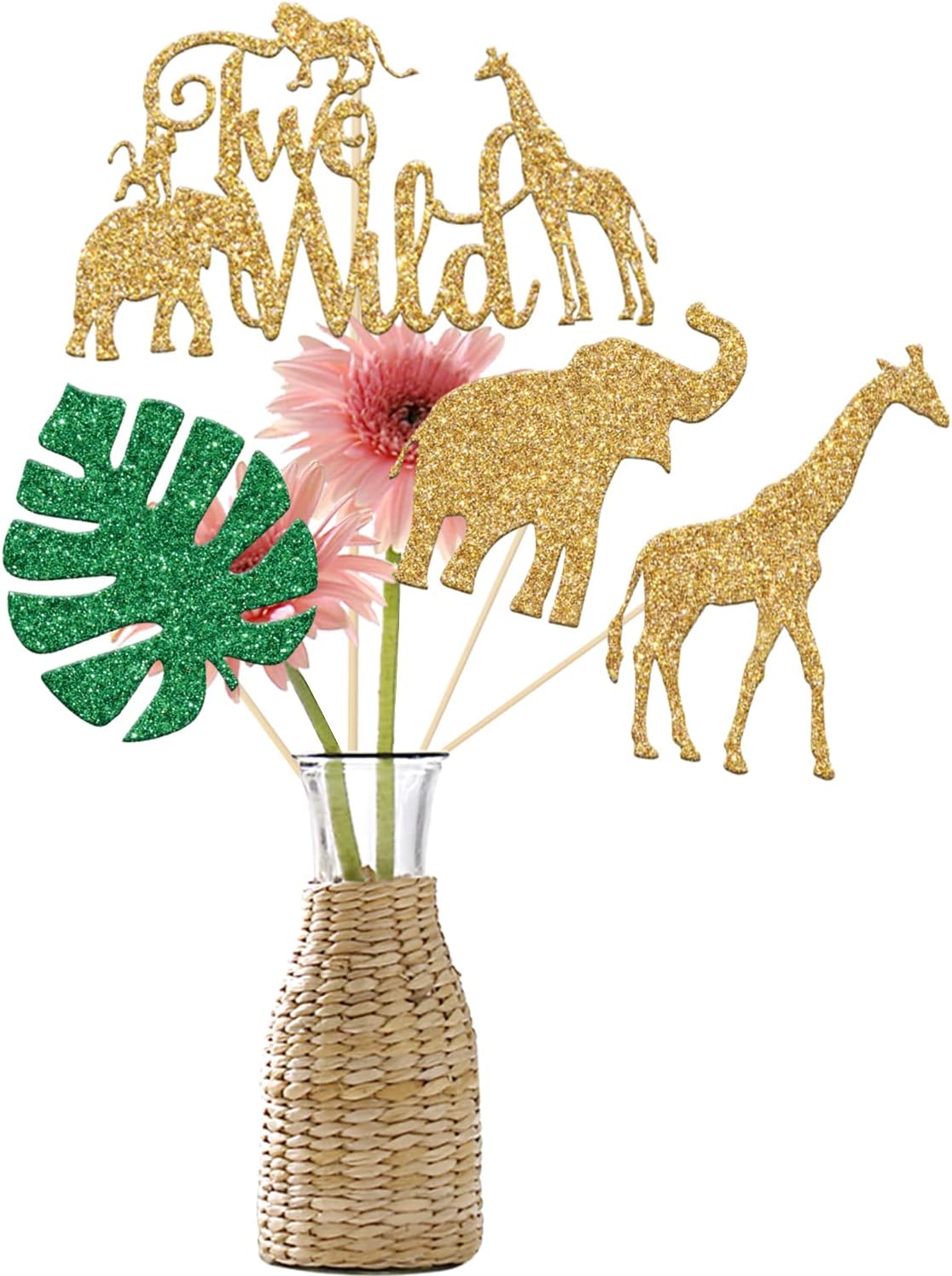 12 Pcs Wild Two Centerpiece Sticks for 2nd Birthday