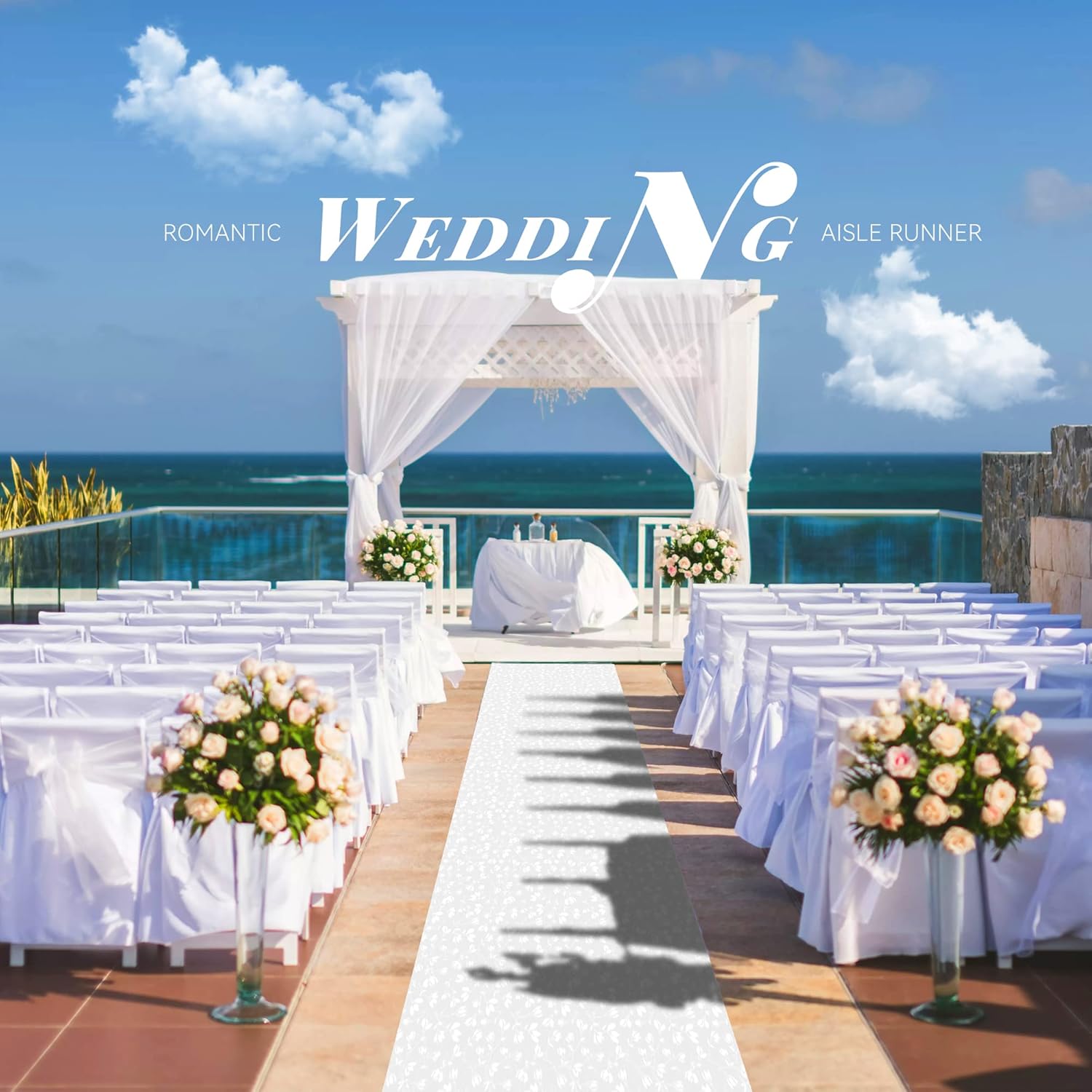 Elegant White Olive Aisle Runner for Wedding Ceremony 3x100ft