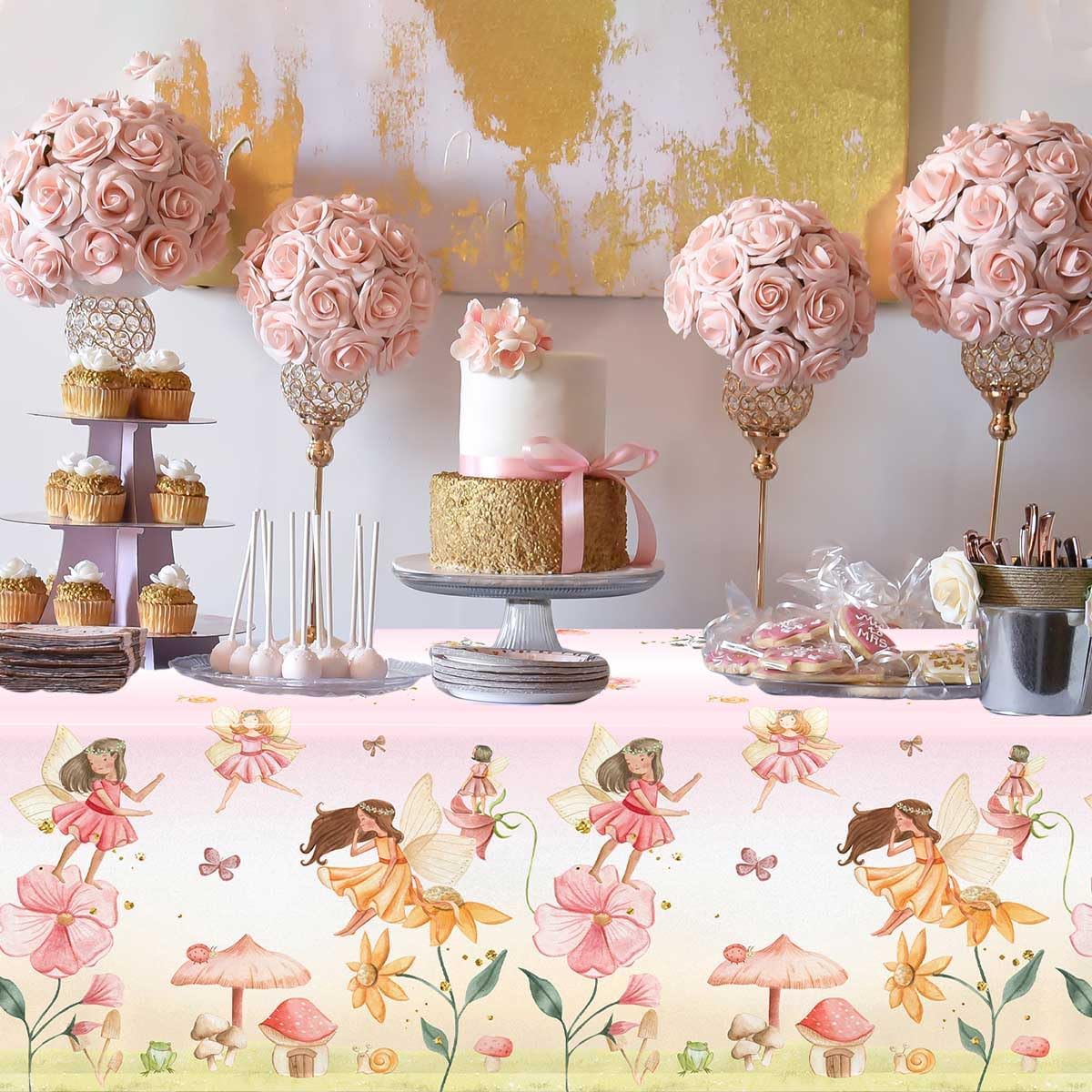 3pcs Fairy Party Tablecloth Decorations for Enchanted Wonderland