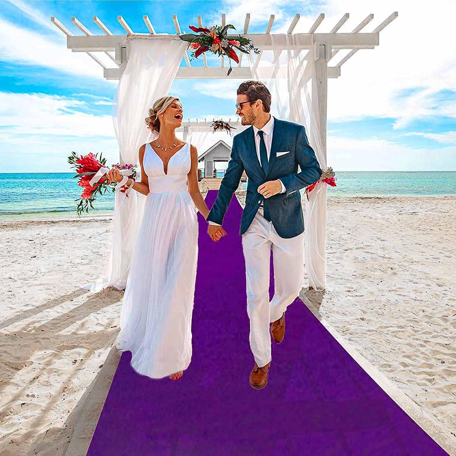 Purple Aisle Runner 140 GSM Wedding Ceremony Decor