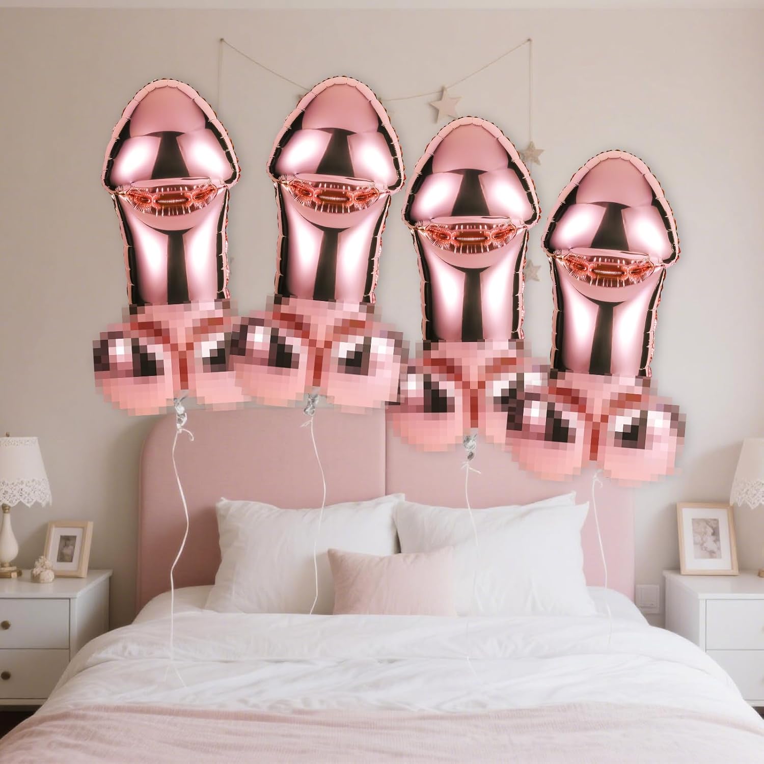 4 Pcs Iridescent Balloons Bachelorette Party Favors Rose Gold