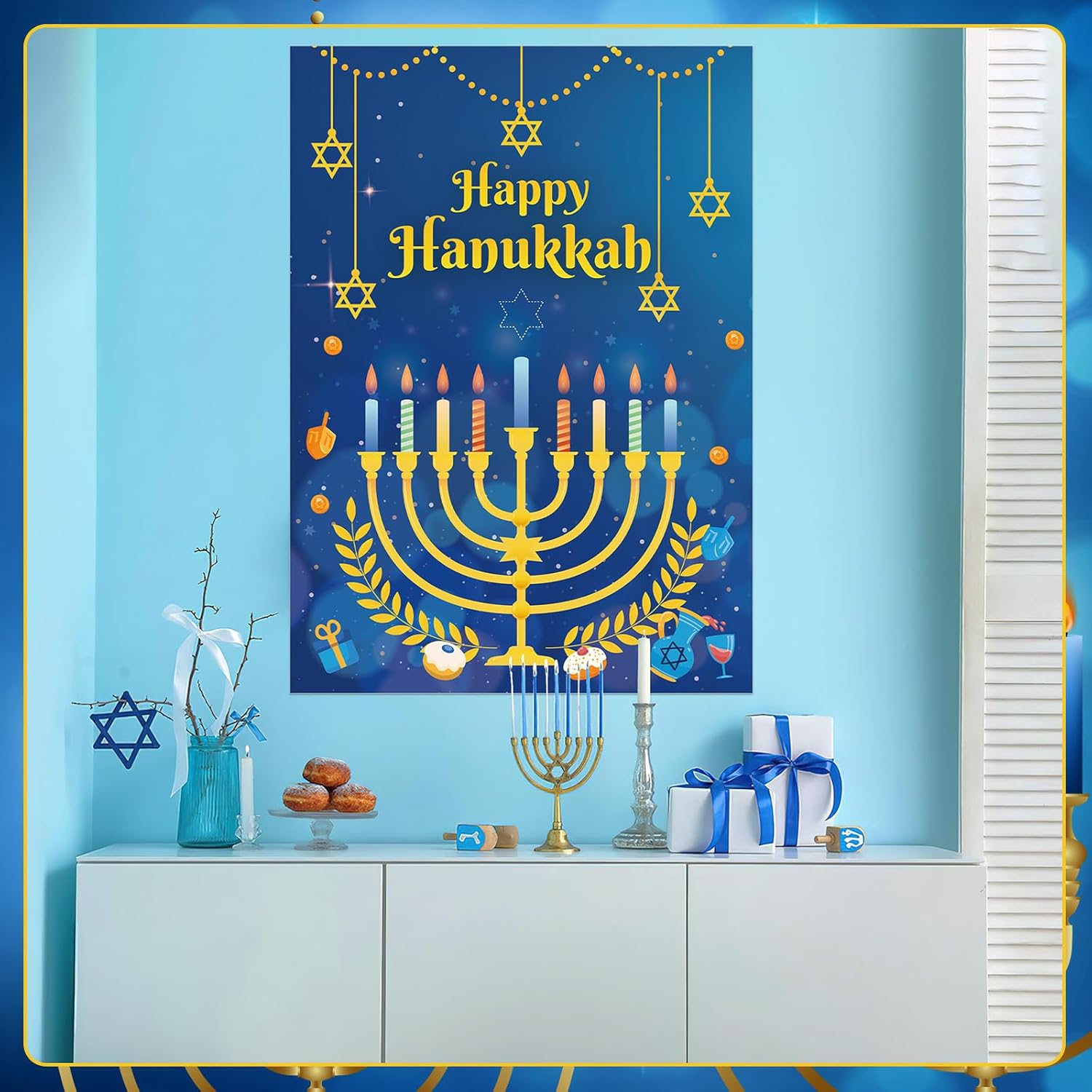 AUGSUN Hanukkah Decorations Game Set