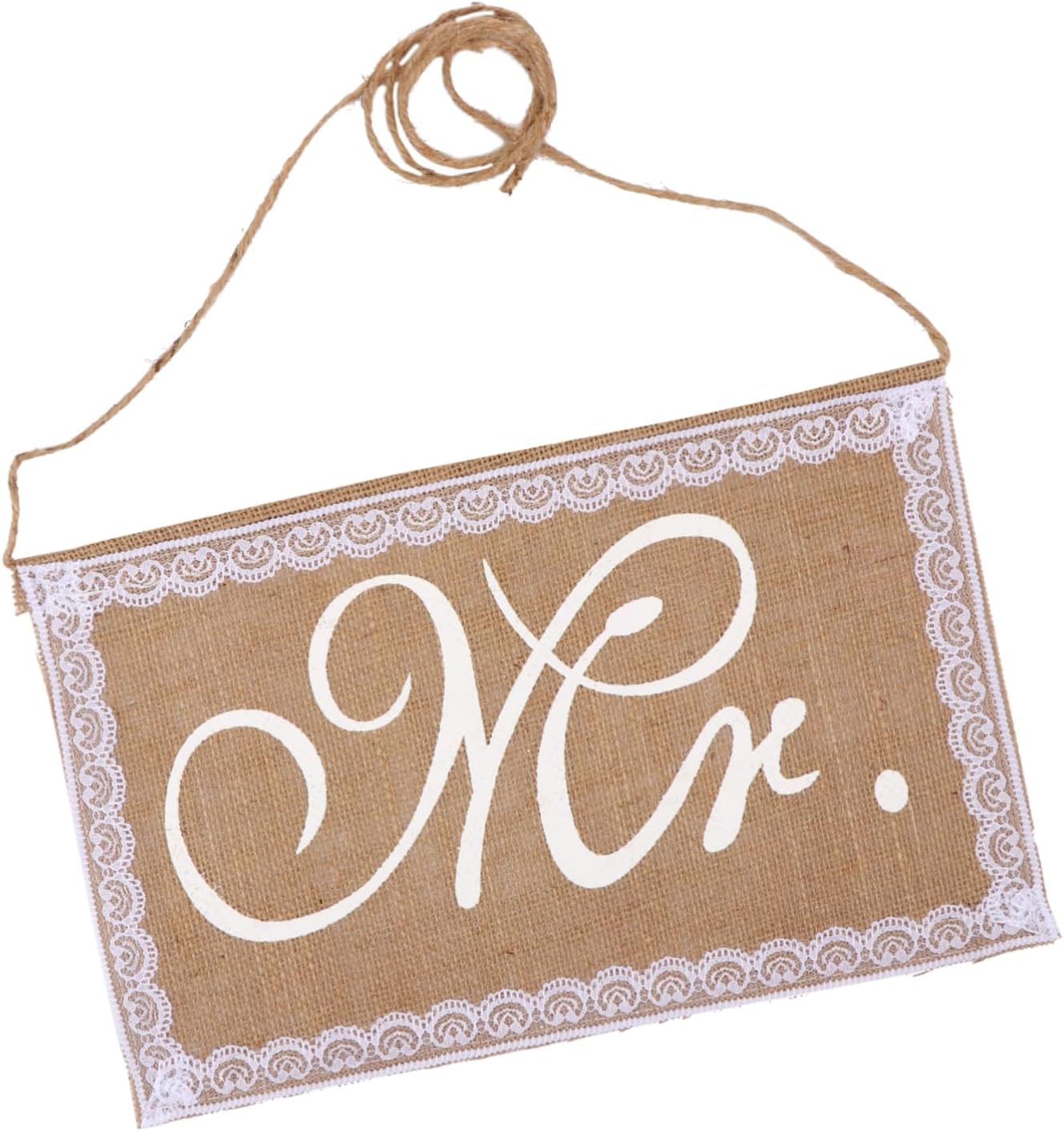 Gadpiparty 2pcs Mr Mrs Burlap Chair Signs for Wedding Decor