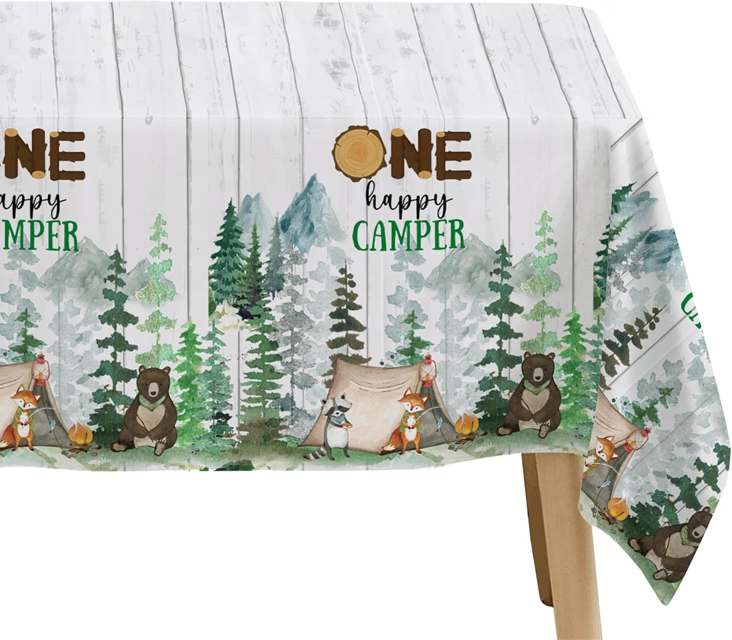 Camping Birthday Party Tablecloth Set 3 Pack 54x108