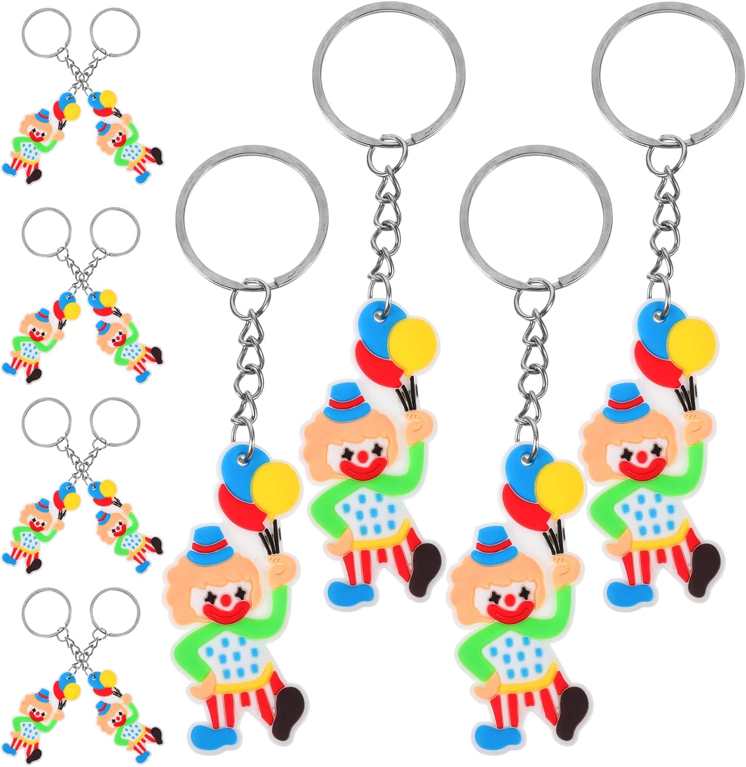 LUOZZY 12 Pcs Clown Key Chains for Mardi Gras Party