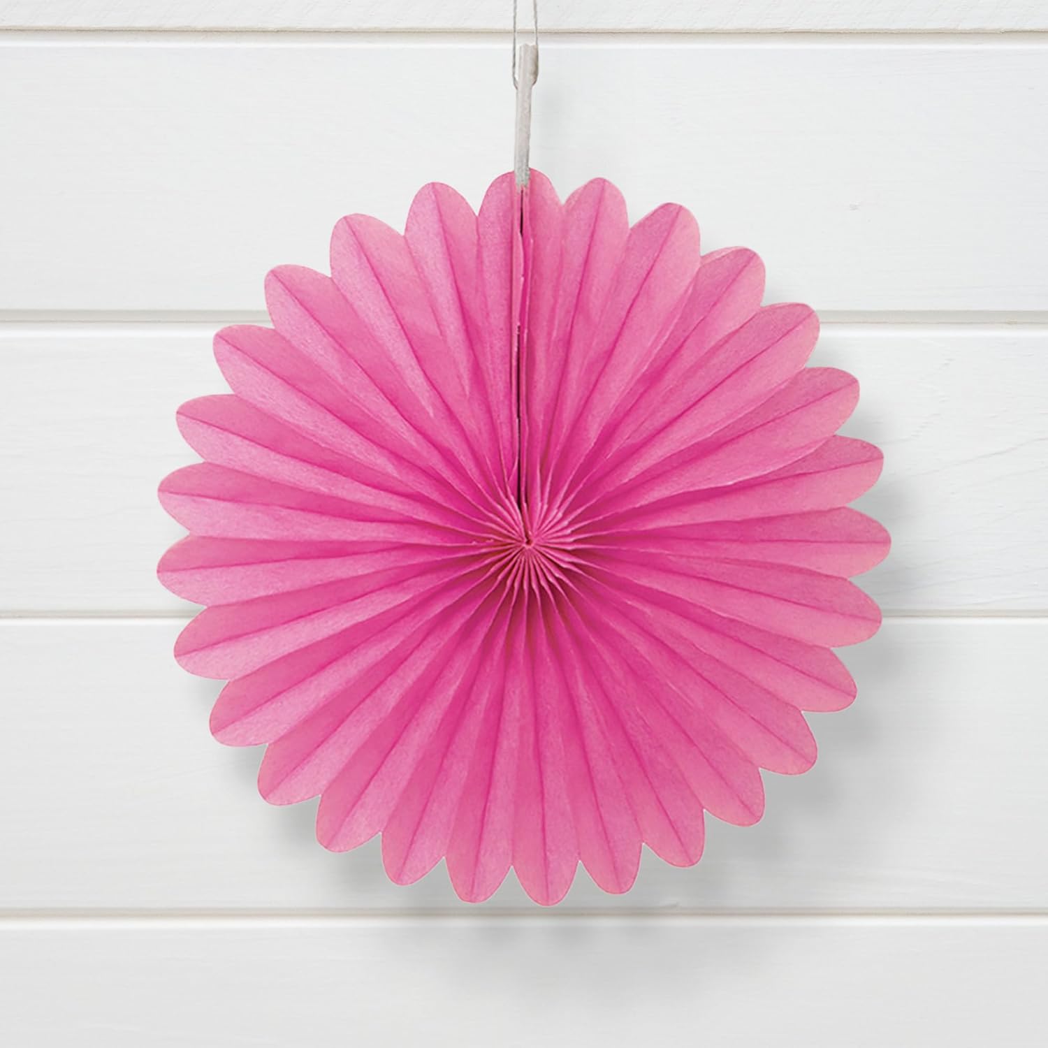 Solid Candy Pink Tissue Fan Hanging Decorations 3 Count