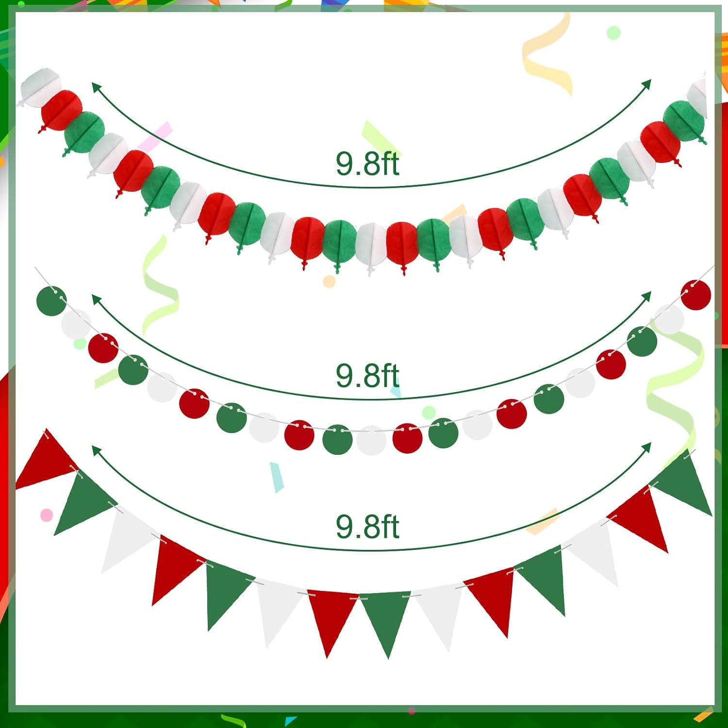 Marspark 44 Pcs Mexican Independence Day Decorations Set