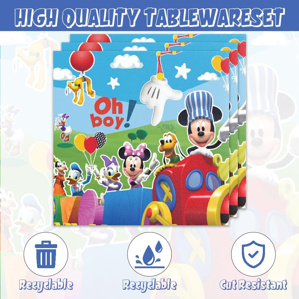 40 Pack Mickey Party Supplies 20 Plates 20 Napkins