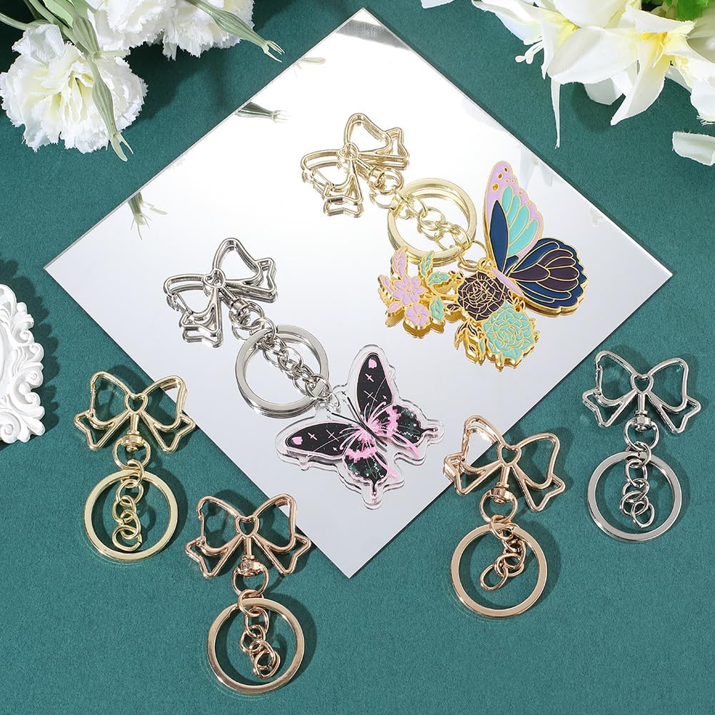 18Pcs Bowknot Keychain Set with Swivel Clasp