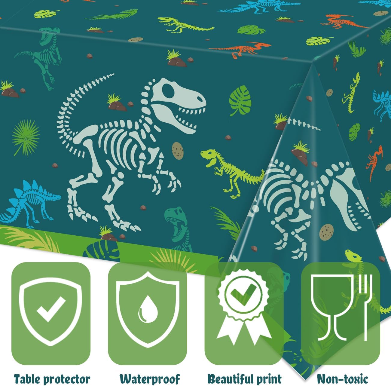 Haimimall Dinosaur Birthday Tablecloth Set of 3