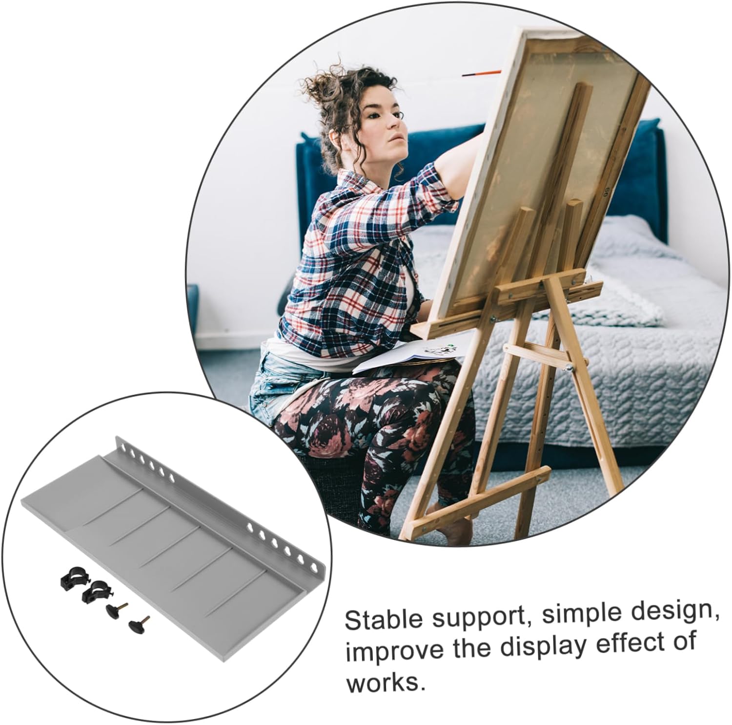NUOBESTY Hand Crank Painting Tray for Artists and Students