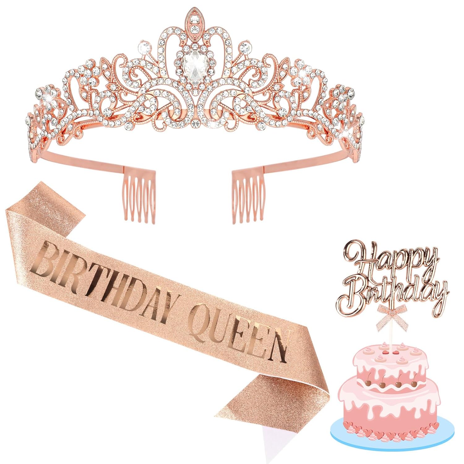 Semato Birthday Queen Crown and Sash Kit