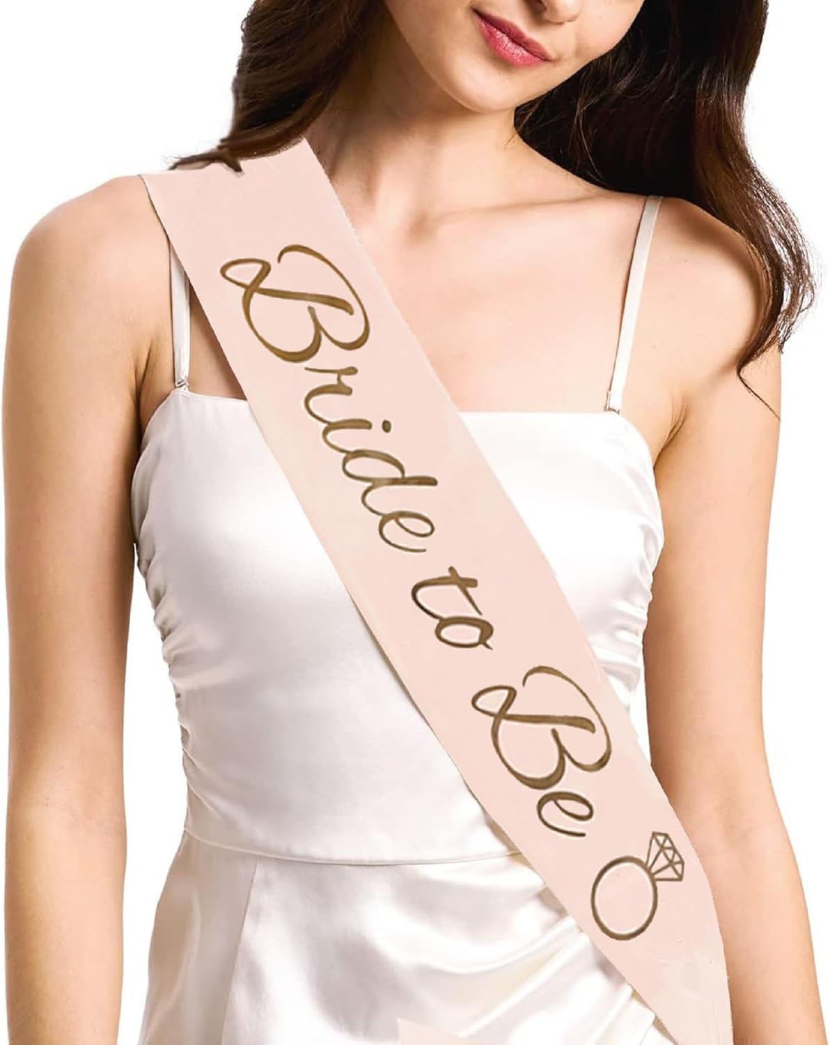 Bride To Be Sash with Diamond Ring Foil Balloons for Bachelorette Party