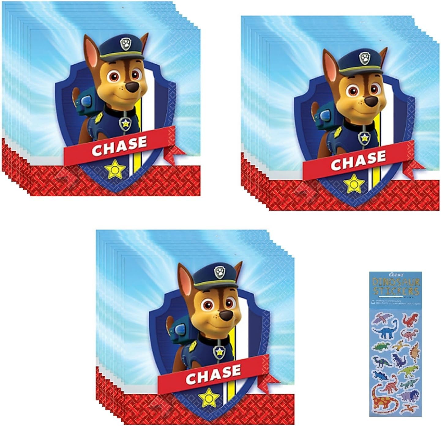 Paw Patrol Party Supplies Bundle 48 Napkins 1 Sticker Sheet