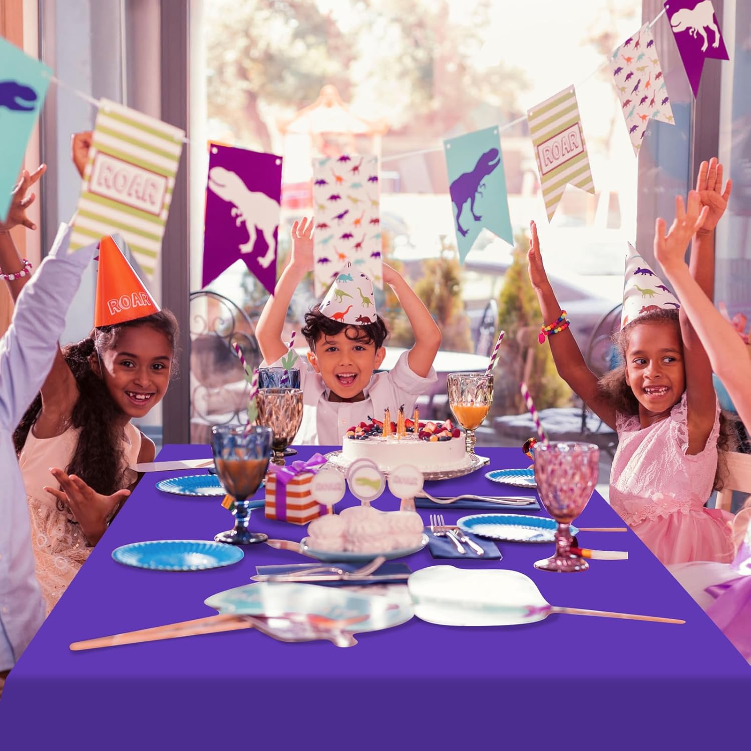 6 Pack Mermaid Tablecloths Blue Purple Princess Decor for Parties