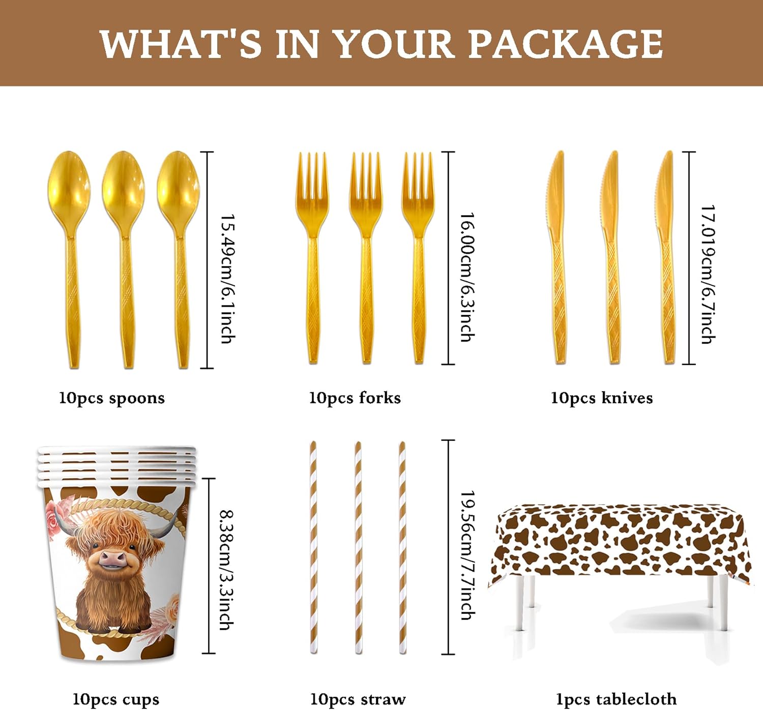 Highland Cow Party Decorations 92 Pcs Set