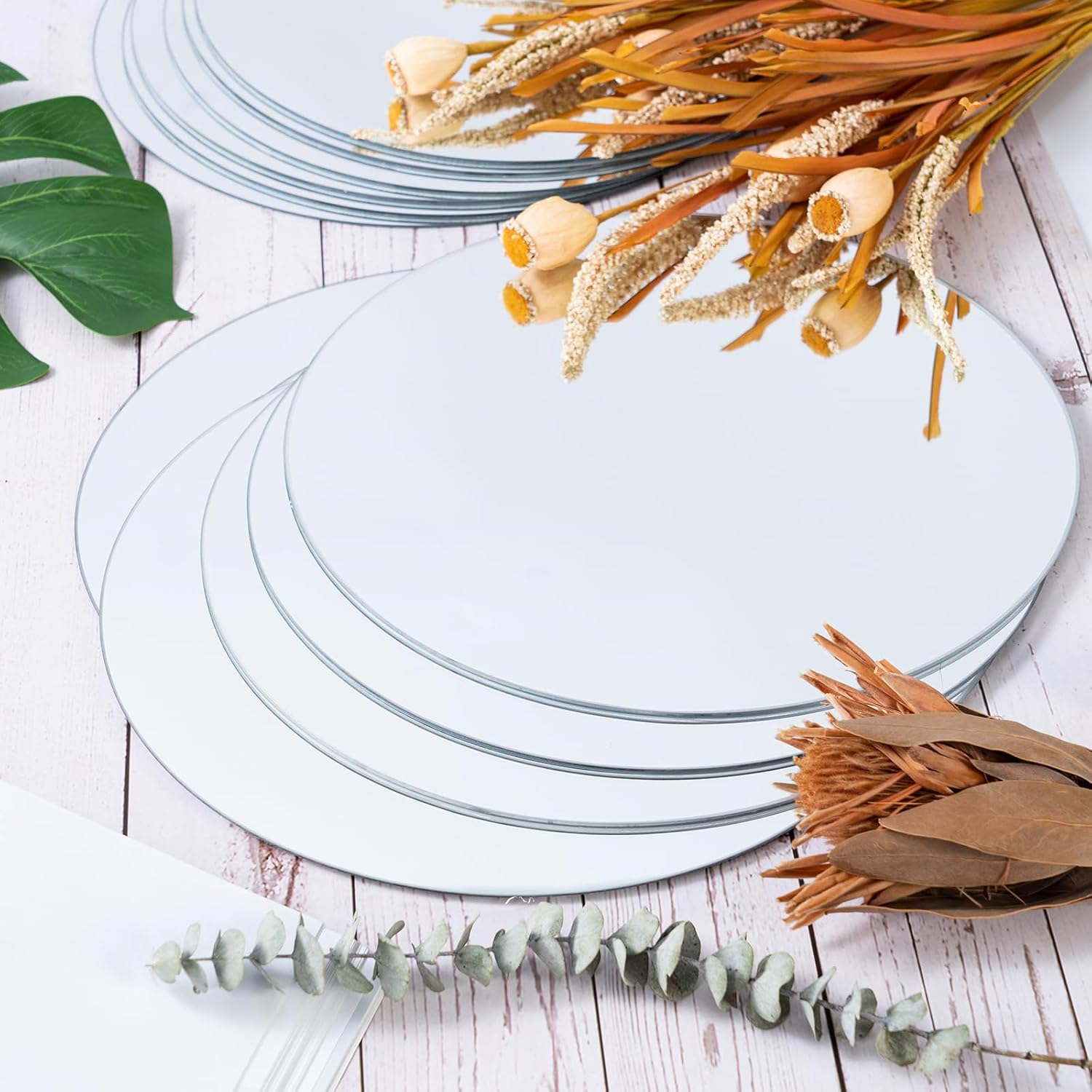 Round Mirror Centerpieces Set of 12 2mm Thick 12 Inch Glass