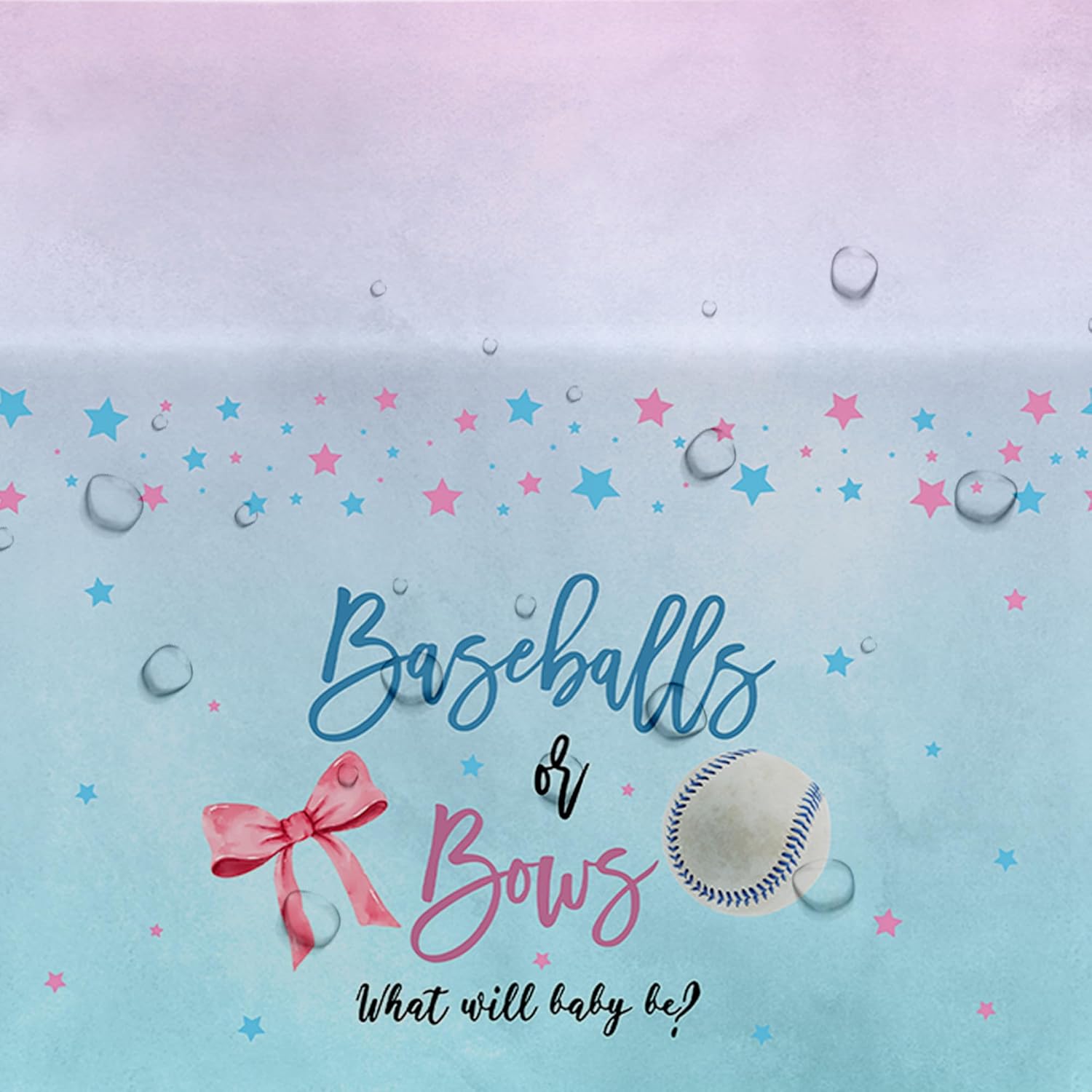 Baseball or Bows Gender Reveal Tablecloth 3 Pack 55in x 86in