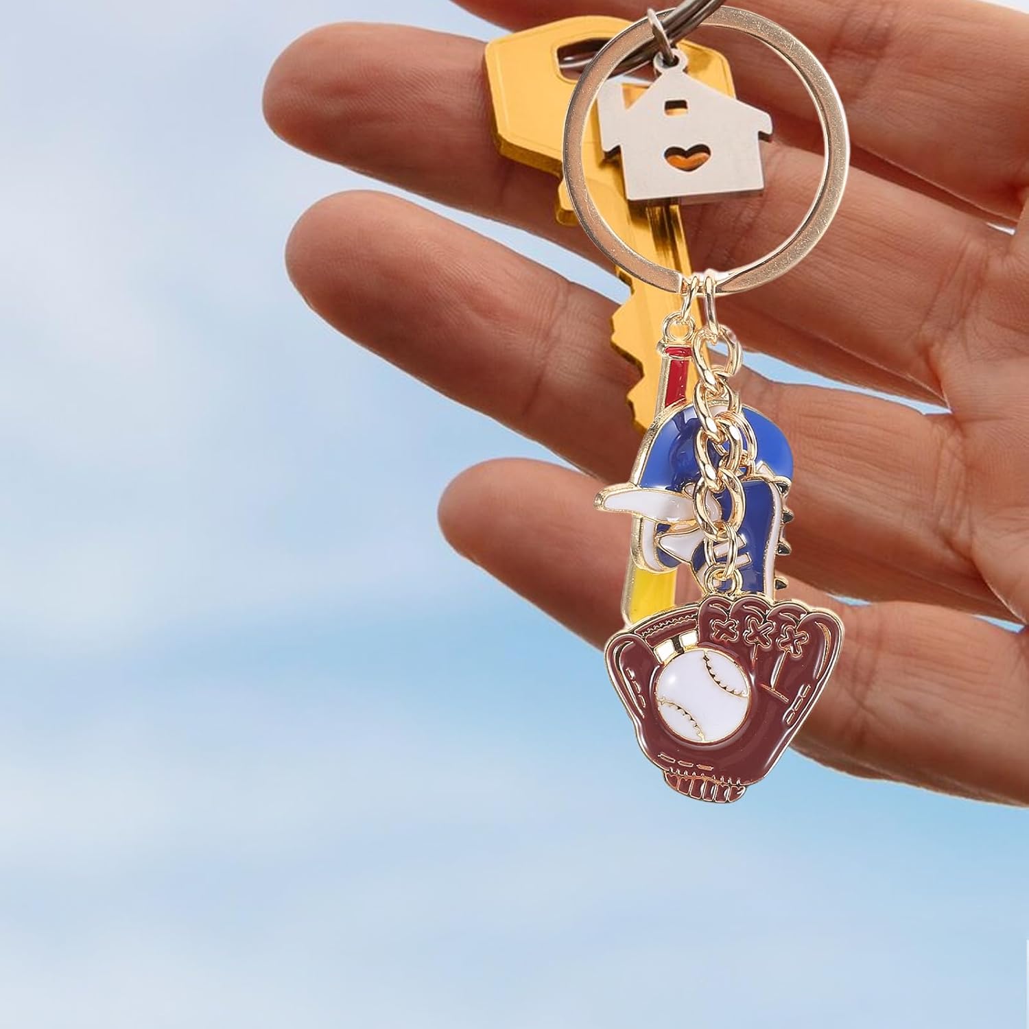 LUOZZY 3 Pcs Mini Baseball Bat Keychain