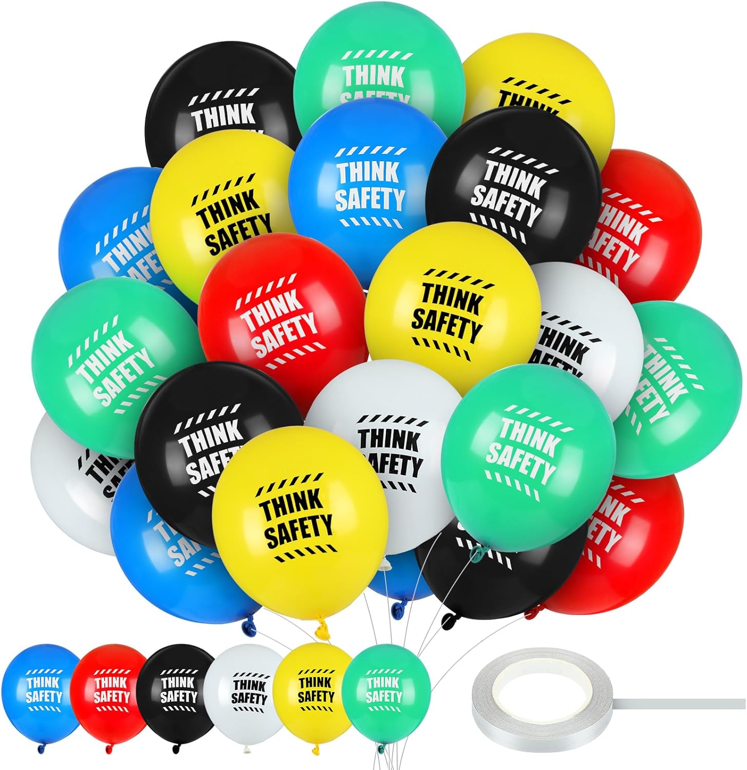 Gejoy 60 Pcs Safety Month Balloons 12 Inch Latex Decorations