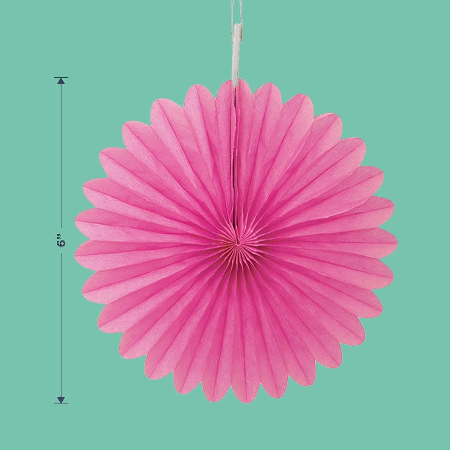 Solid Candy Pink Tissue Fan Hanging Decorations 3 Count