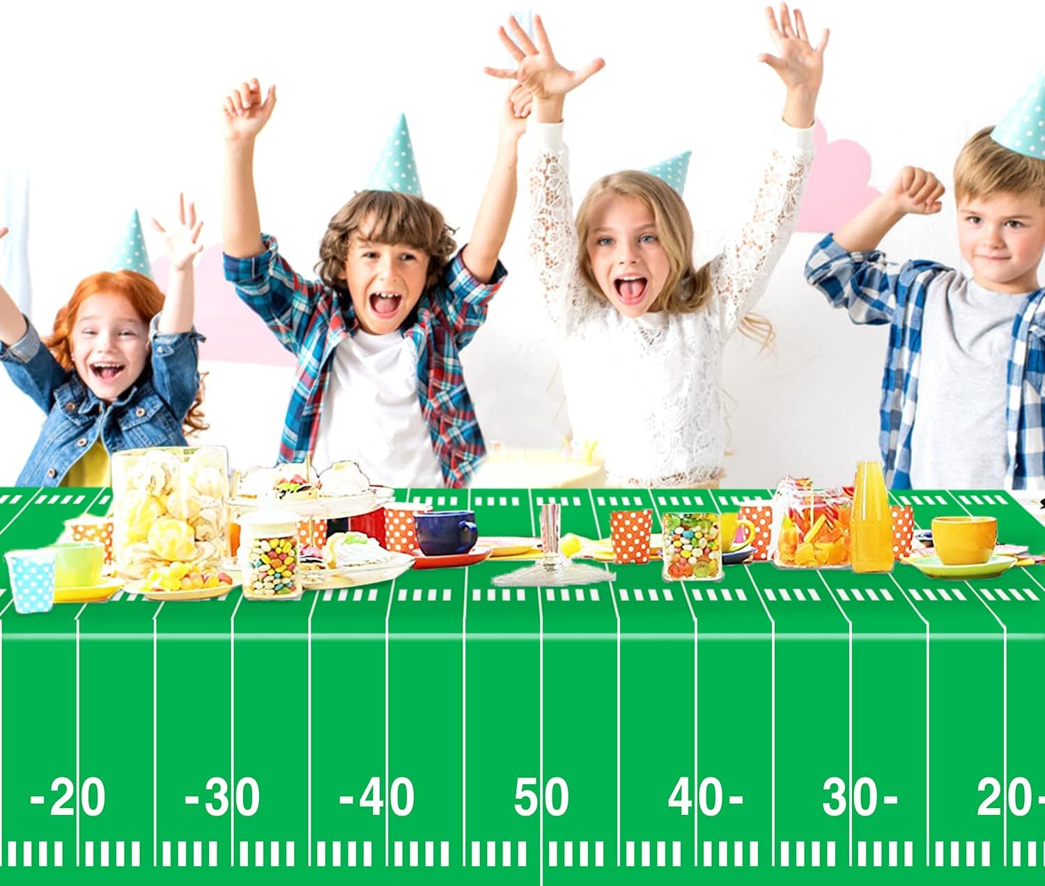 Oigco Football Party Plates Napkins Cups Set for 24 Guests
