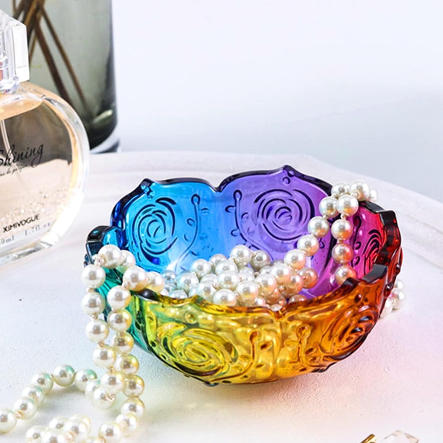 2PCS Flower Tray Resin Mold for DIY Jewelry and Candle Holder