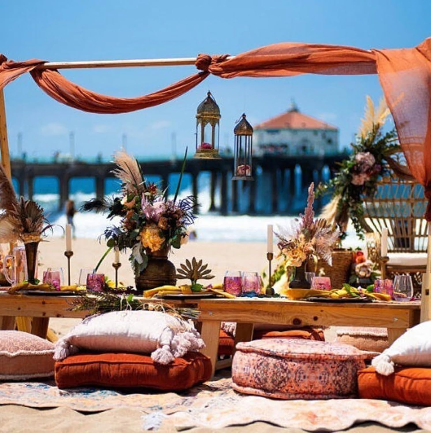 50ft Terracotta Orange Rust Cheesecloth Table Runner