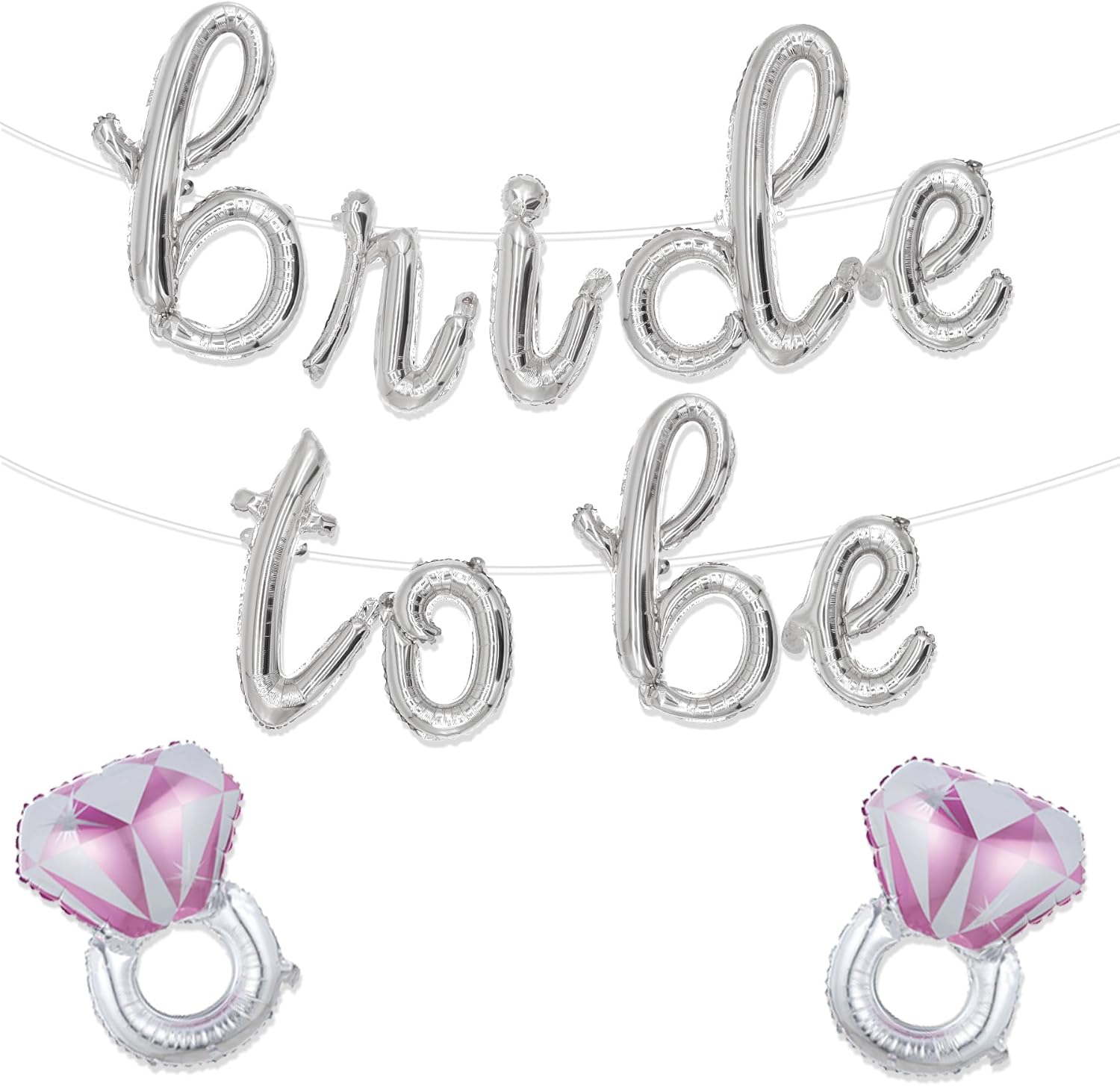 Bachelorette Party Balloons Silver Diamond Ring Bridal Shower Decor