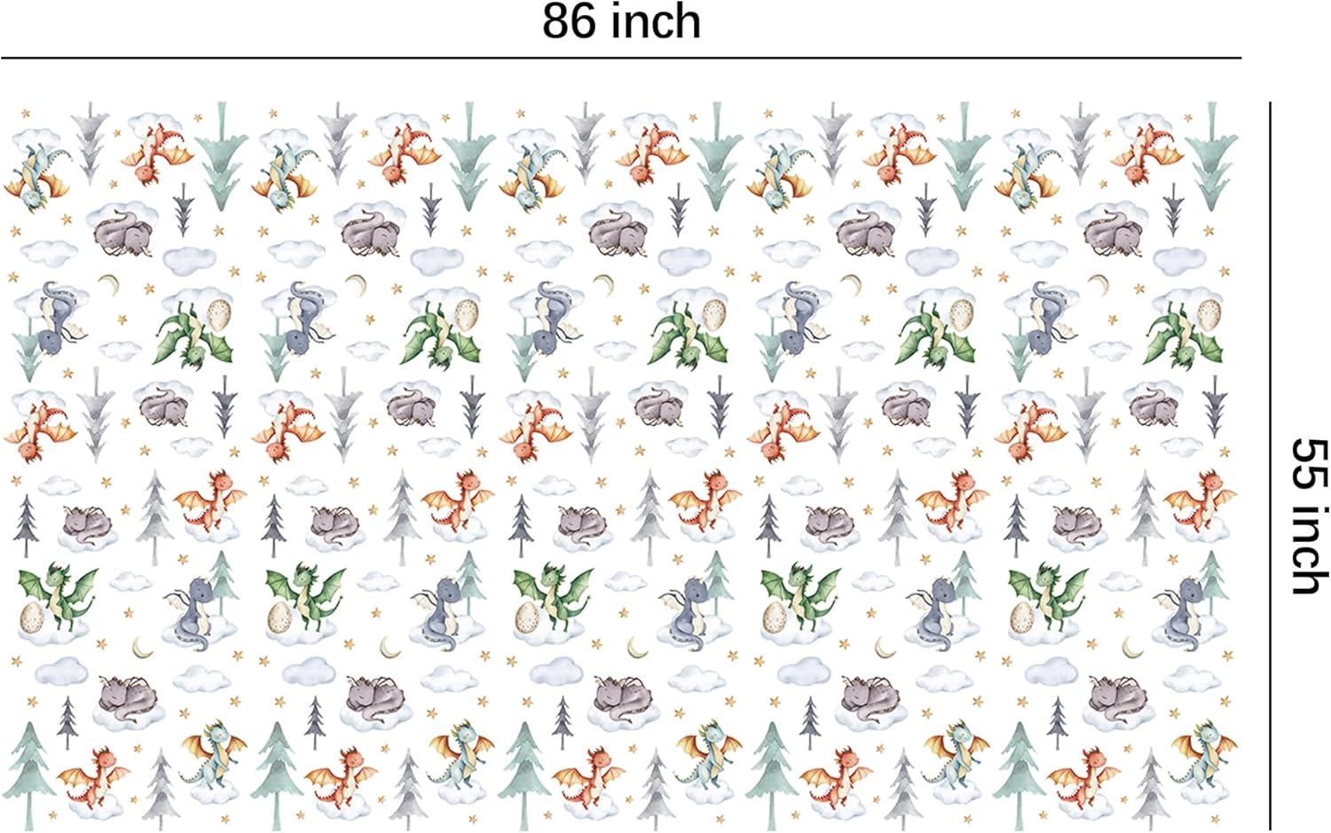 Dragon Birthday Tablecloth 3 Pack 86in x 55in