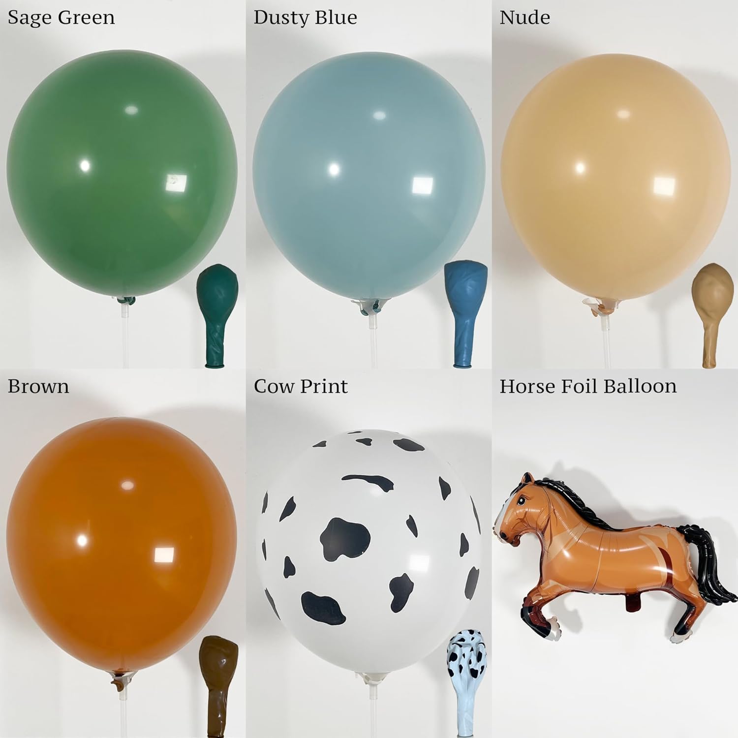 148Pcs Western Balloon Arch Kit with Horse Balloons for Cowboy Birthday Party Decorations