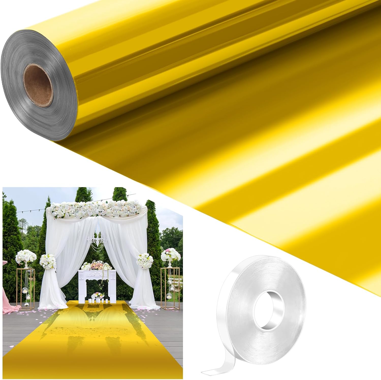 33 x 984 Ft Gold Aisle Runner for Wedding