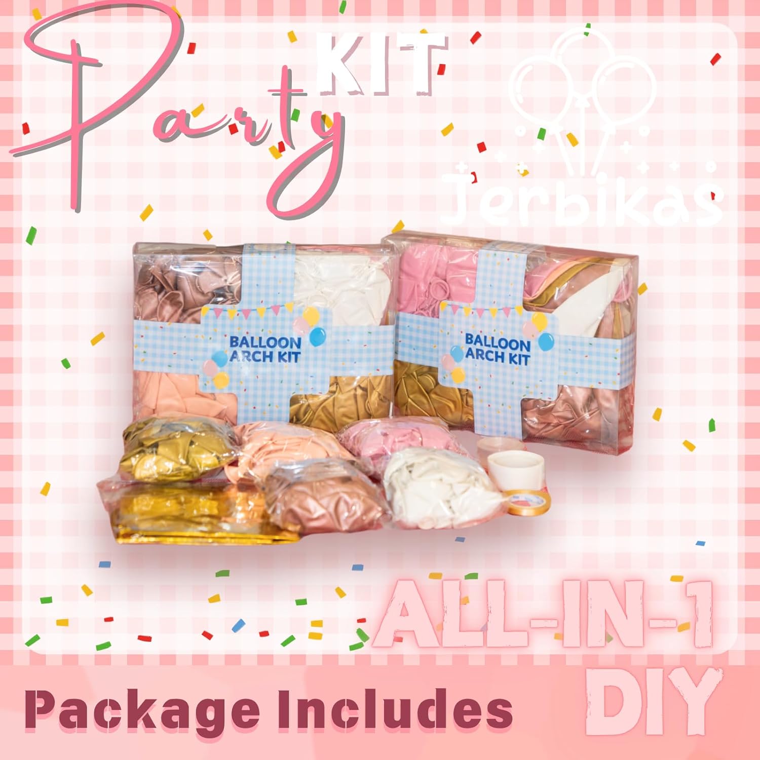 All-in-1 Rose Gold Balloon Garland Kit 162Pcs