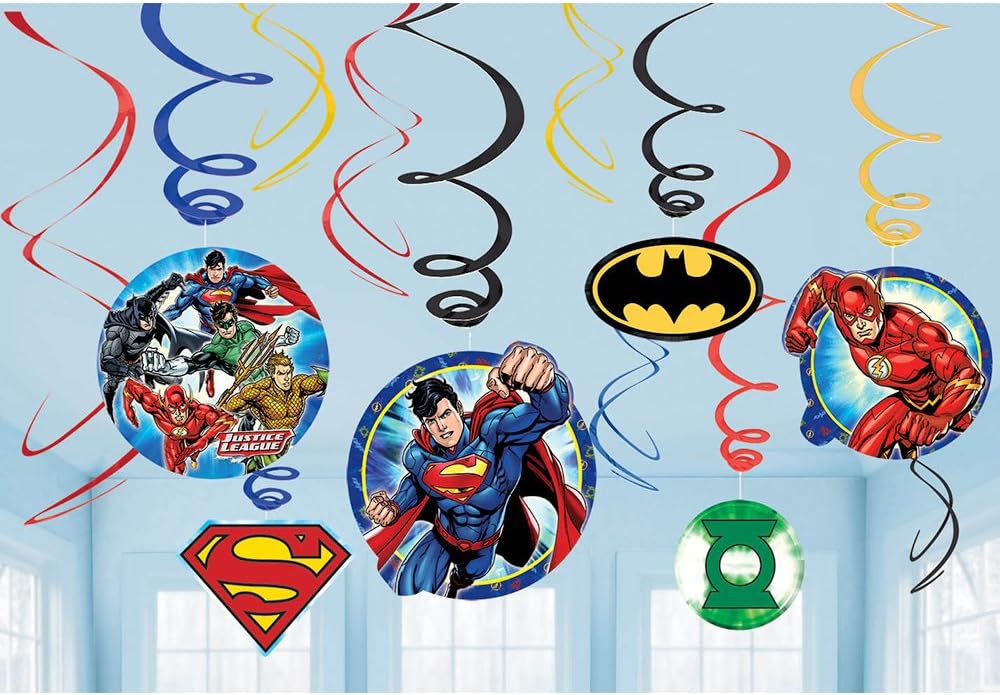 Justice League Foil Swirl Value Pack Decorations